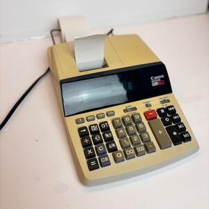 Tested Vintage Canon MP250 II 12 Digit 2 Color Printing Calculator w/ Paper Roll